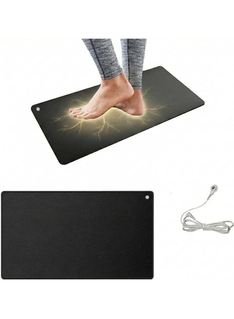 Grounding Mat, 23.6" x 15.7", Black/White, Reduce Anxiety, Stress, Improve Sleep, Balance - Image 1